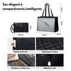 in-1 - Elegant shopping bag with integrated insulated compartment & large storage space