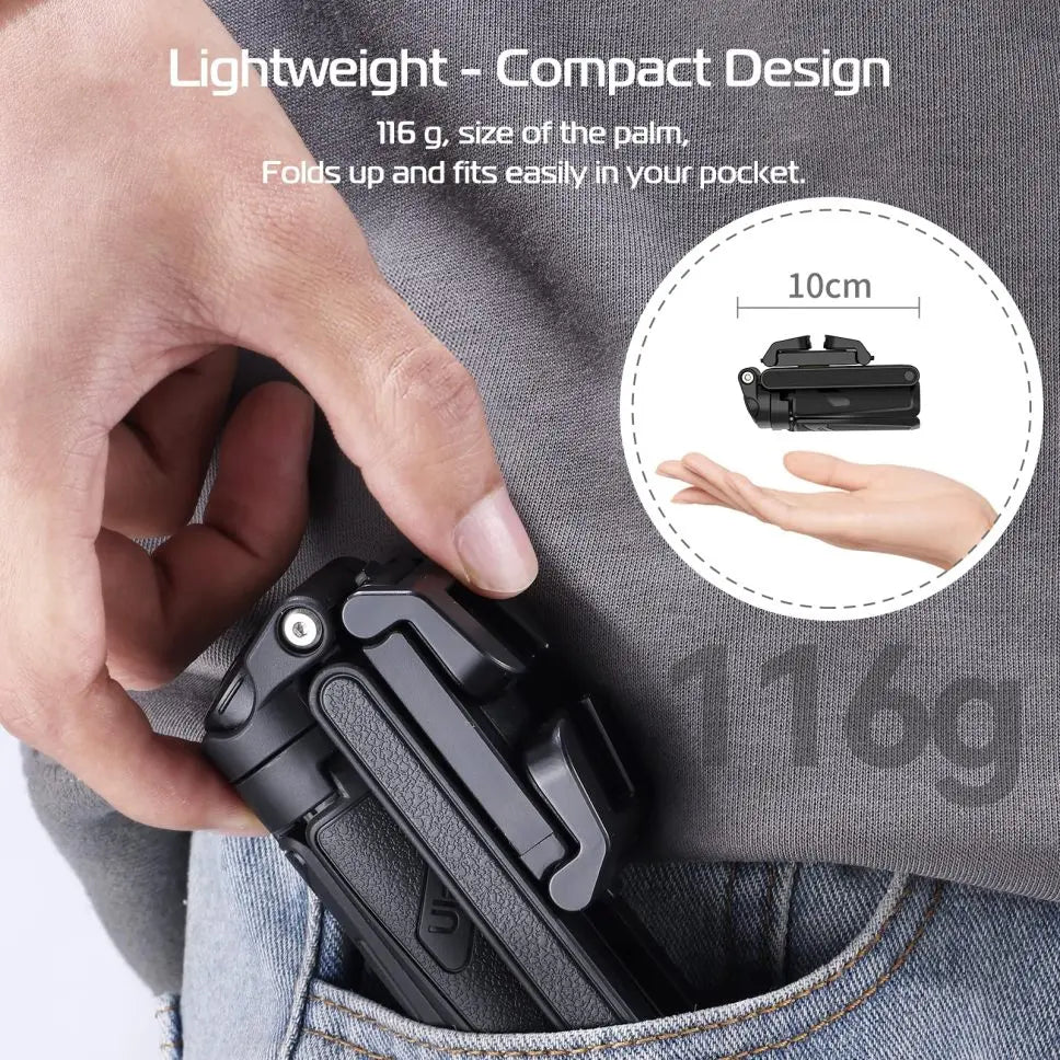 Bag tripod with retractable handle and remote control