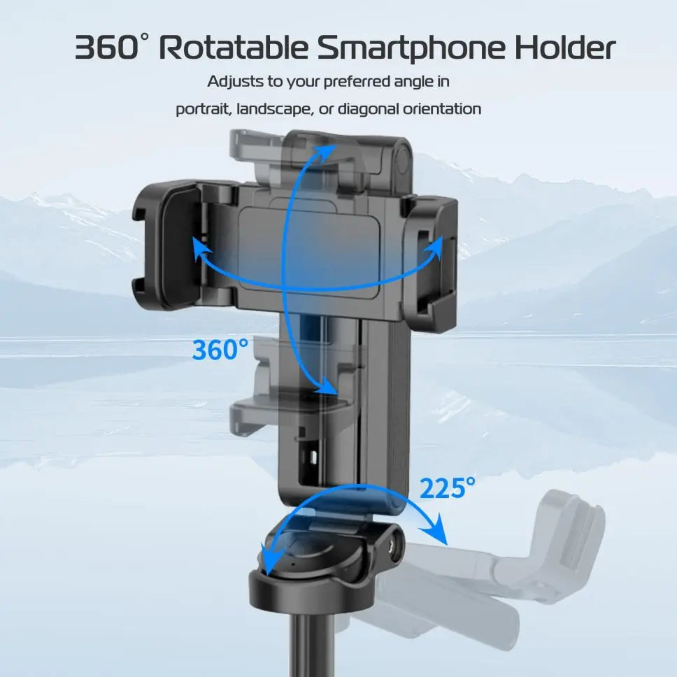Bag tripod with retractable handle and remote control