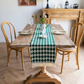 Tasseled Diamond Checkered Table Runner