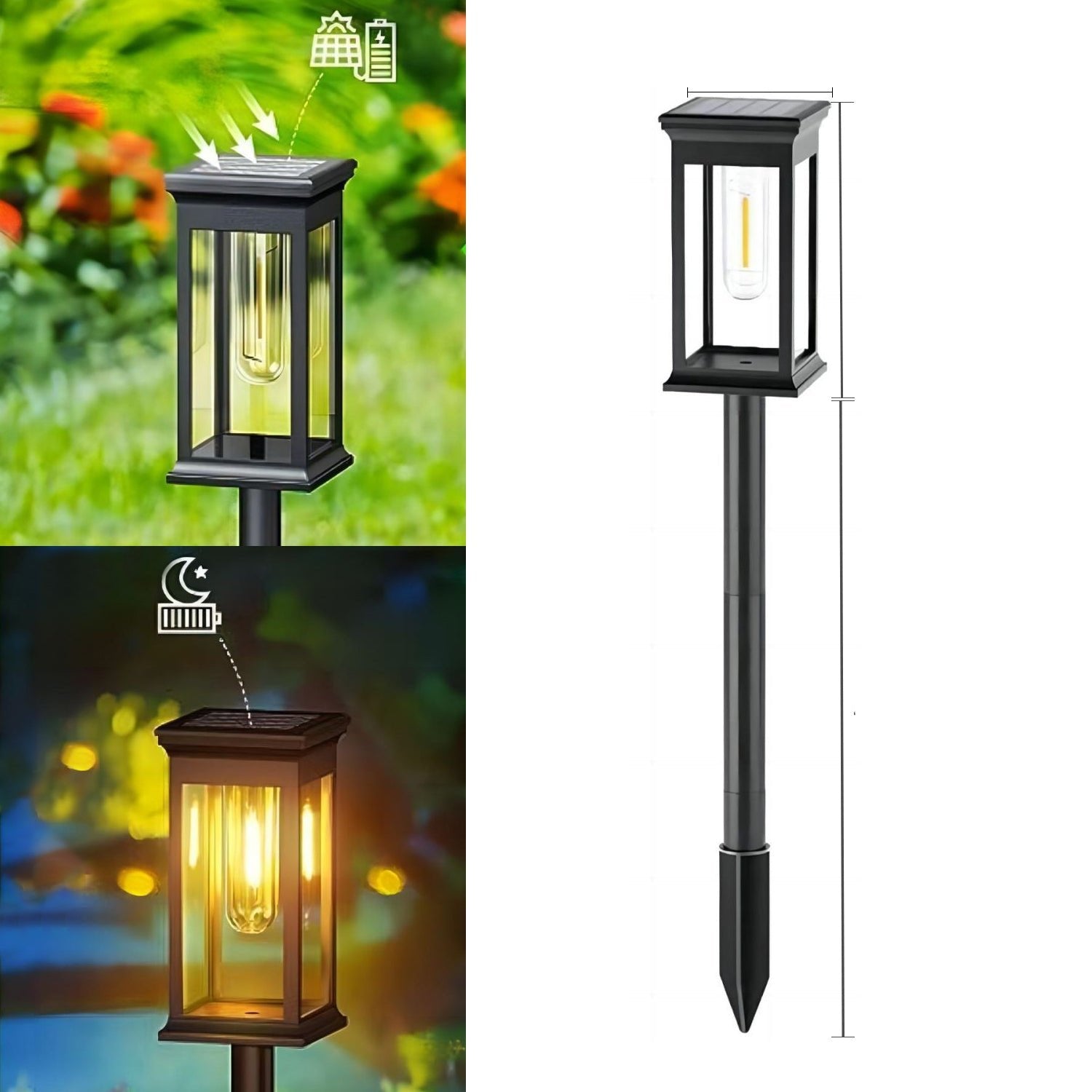 Solar-powered garden light for outdoor use - Modern LED pathway light for lighting pathways, terraces, and gardens