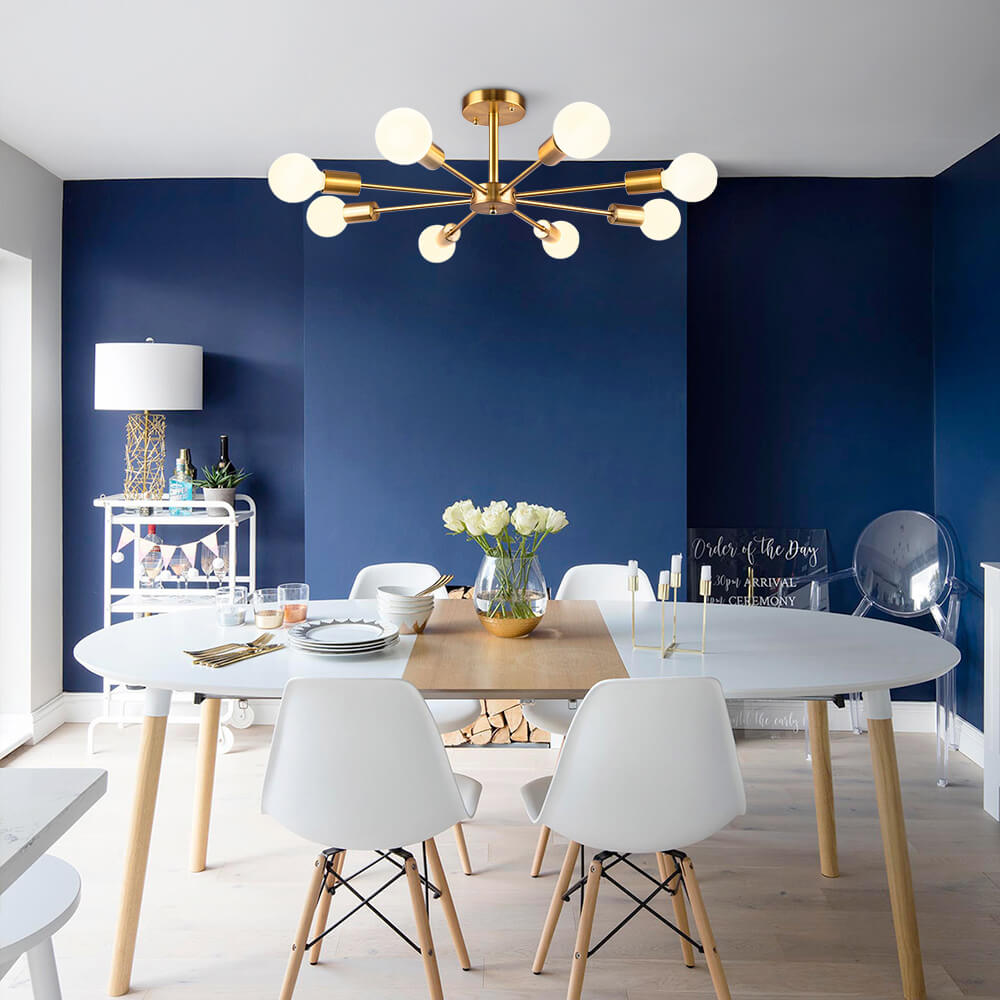 Sputnik Chandelier for Semi-Recessed Installation