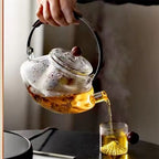 Thesora – Premium Glass Brew Teapot with Removable Infuser & Wooden Handle (750ml)