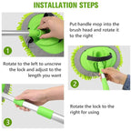 360° rotatable adjustable cleaning mop