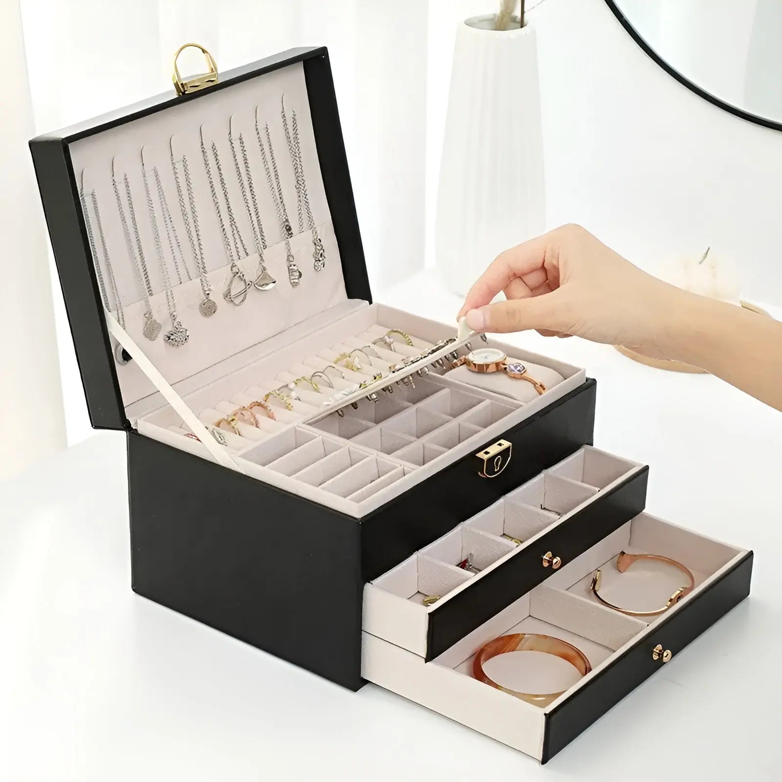 EleganceBox Luxury Jewelry Box – Multiple Storage Box for Jewelry