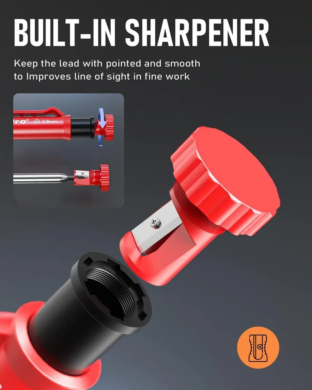 Borehole carpenter pencil with refill set