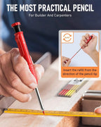 Borehole carpenter pencil with refill set