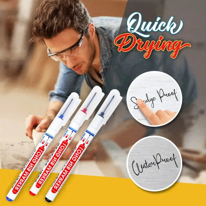 Deep hole marker with long tip – Smudge-proof & waterproof (set of 3)