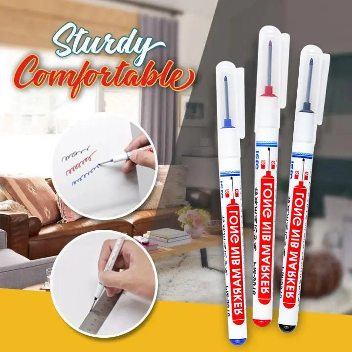 Deep hole marker with long tip – Smudge-proof & waterproof (set of 3)