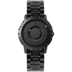 Magnetic ball watch with stainless steel case & mesh bracelet - Futuristic time display for technology lovers