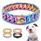 KrachtNeck Metal Dog Collar – Sturdy Stainless Steel Collar for Large Dogs