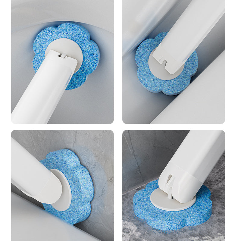 Antibacterial Disposable Toilet Brush with Hygienic Sponge Head and Holder
