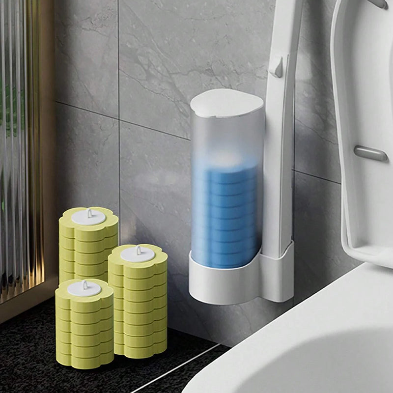 Antibacterial Disposable Toilet Brush with Hygienic Sponge Head and Holder