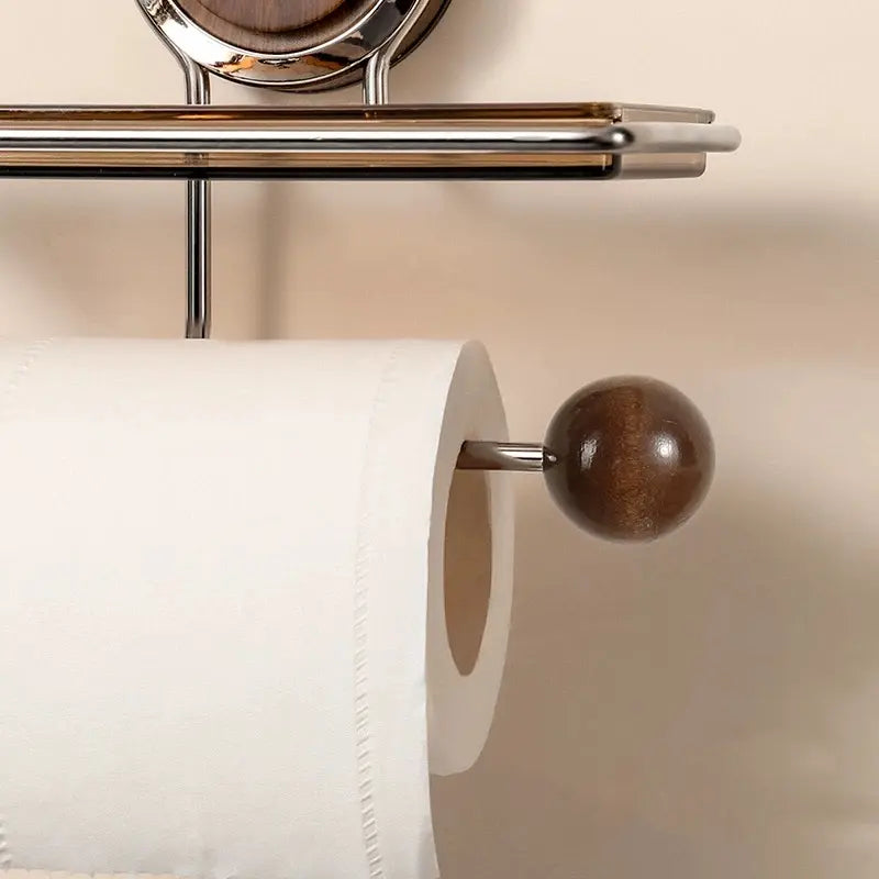 Stainless Steel Toilet Paper Holder with Suction Mechanism – No Drilling