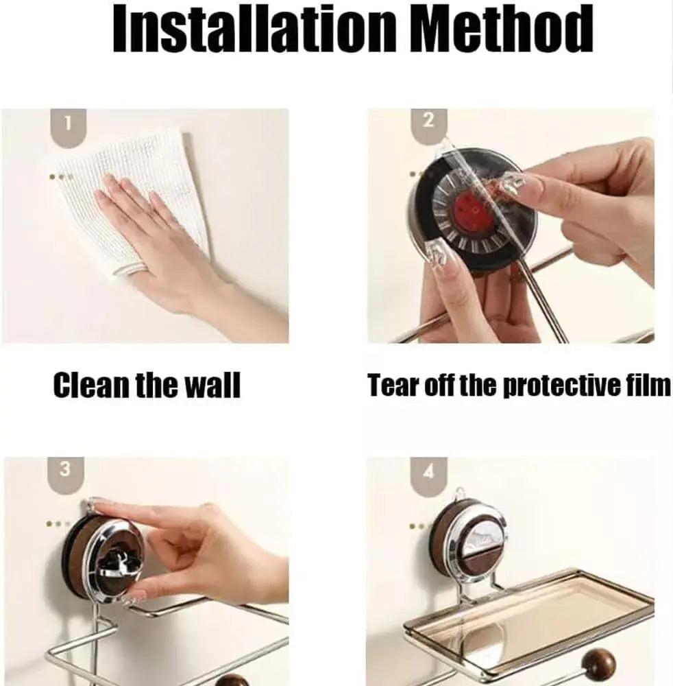 Stainless Steel Toilet Paper Holder with Suction Mechanism – No Drilling