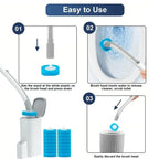 Toilet cleaning stick with 6 disposable hygienic refill pads