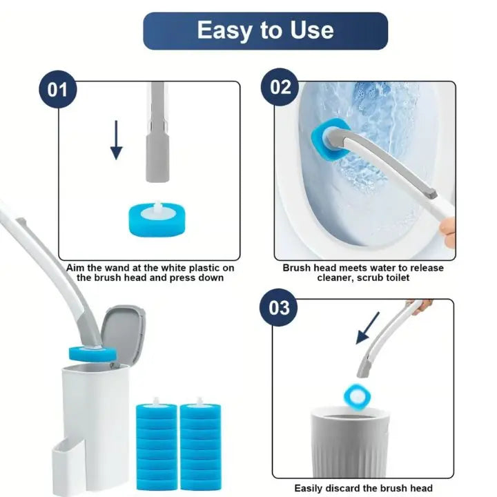 Toilet cleaning stick with 6 disposable hygienic refill pads