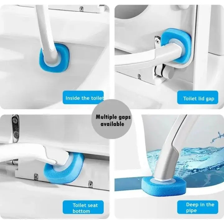 Toilet cleaning stick with 6 disposable hygienic refill pads