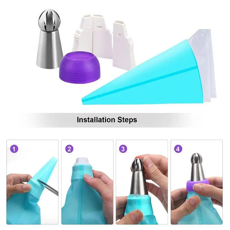 Cake Decoration Set made of Stainless Steel – Create Flowers Like a Pro