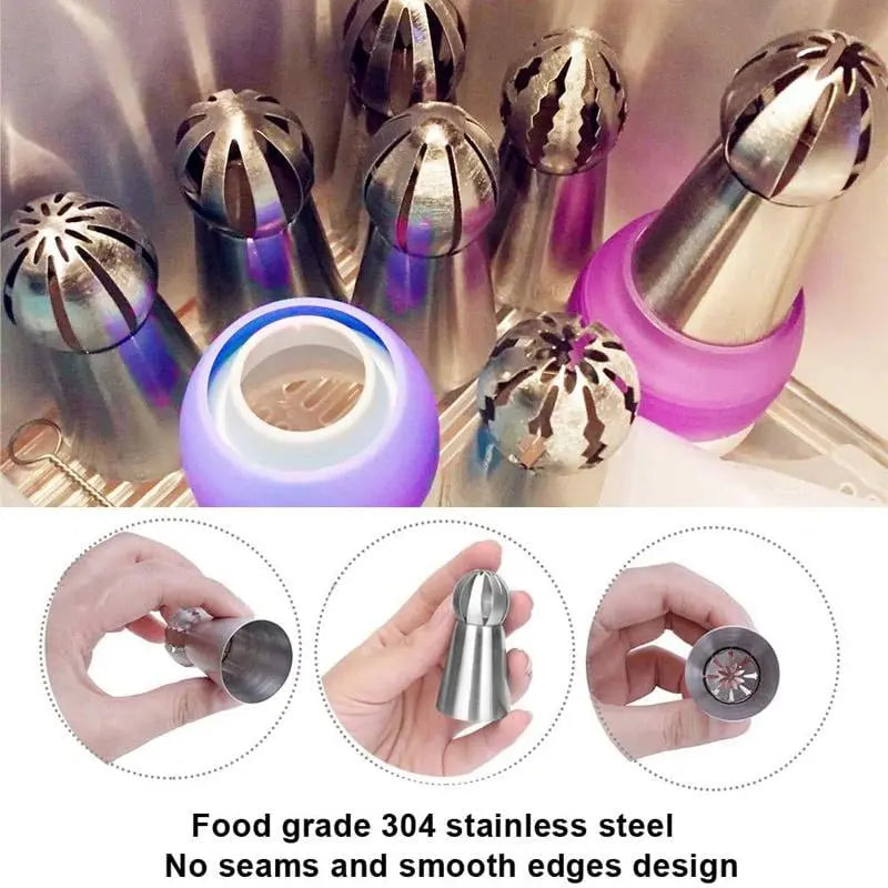 Cake Decoration Set made of Stainless Steel – Create Flowers Like a Pro