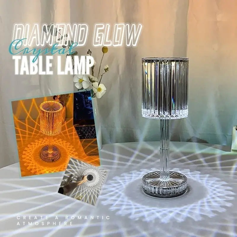 Touch crystal lamp - 3-level dimmable light colors with elegant diamond cut!