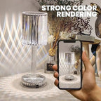 Touch crystal lamp - 3-level dimmable light colors with elegant diamond cut!