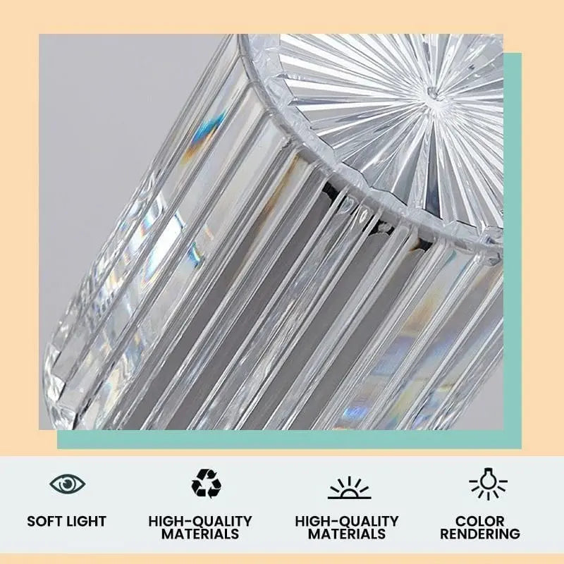 Touch crystal lamp - 3-level dimmable light colors with elegant diamond cut!