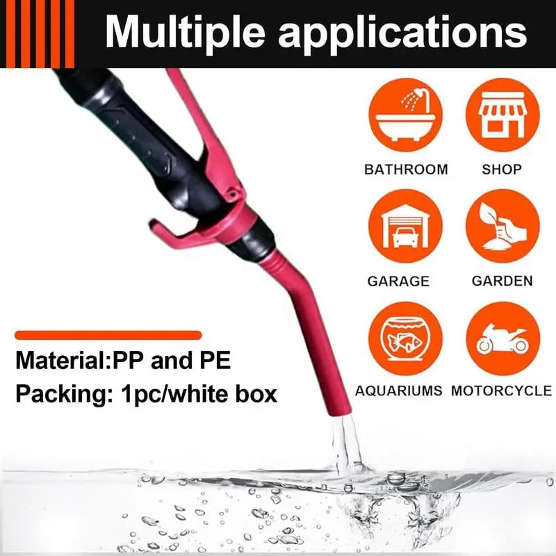 Portable Battery Transfer Pump – With long suction hose and adjustable flow regulator