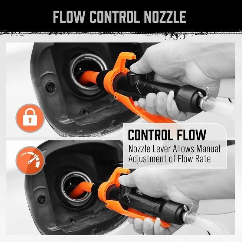 Portable Battery Transfer Pump – With long suction hose and adjustable flow regulator