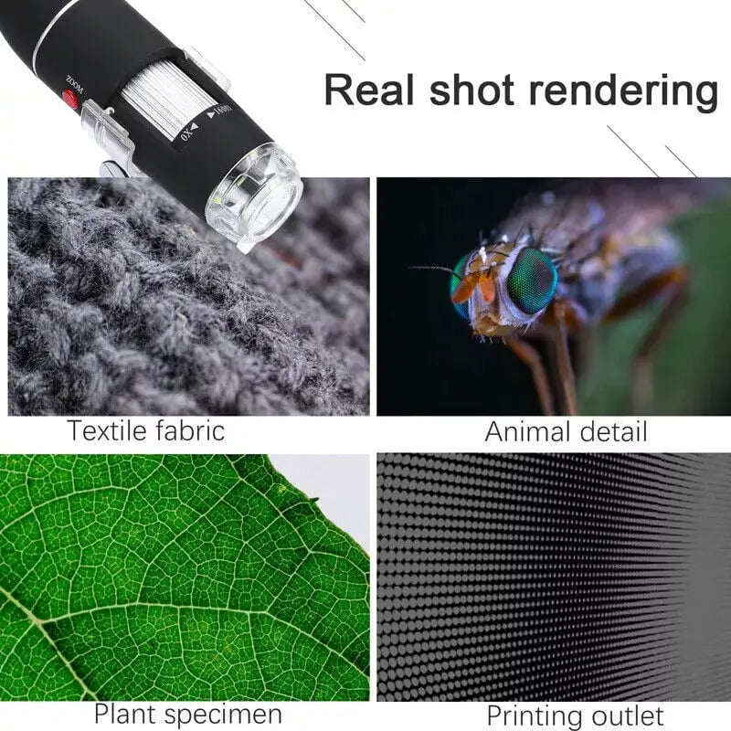 Portable digital camera microscope with 1600x zoom