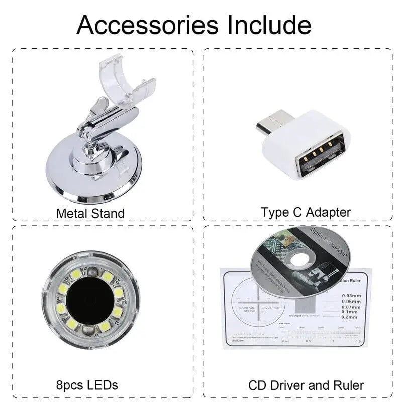 Portable digital camera microscope with 1600x zoom