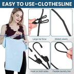 Portable Clothesline with Clips – Ideal for Travel, Camping & Balcony