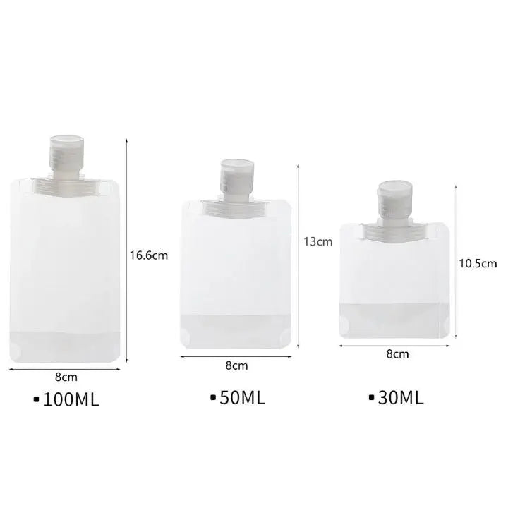 Portable, leak-proof travel pouches – 10-piece set