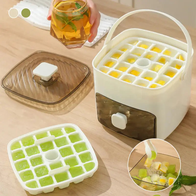 No more sticky ice cubes – Box with practical press function