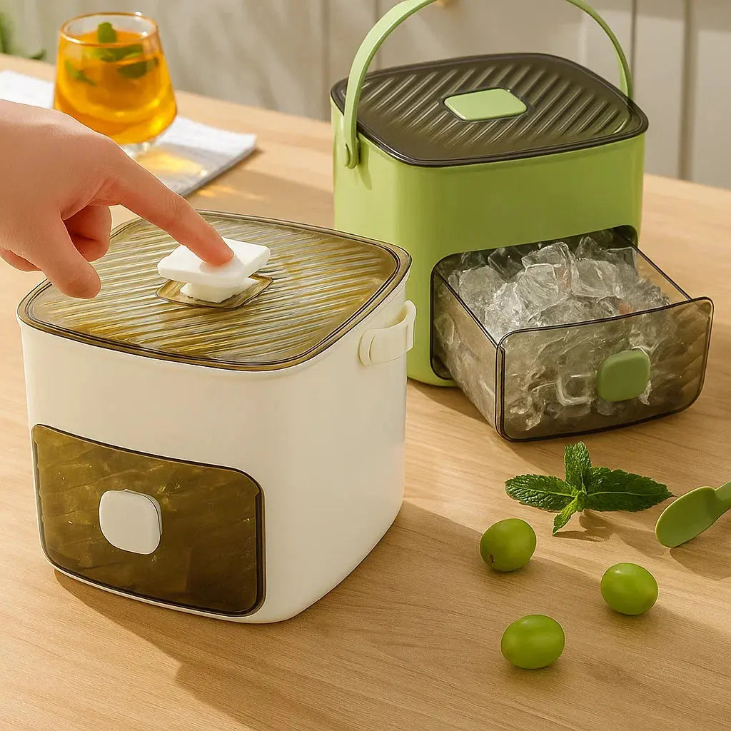 No more sticky ice cubes – Box with practical press function