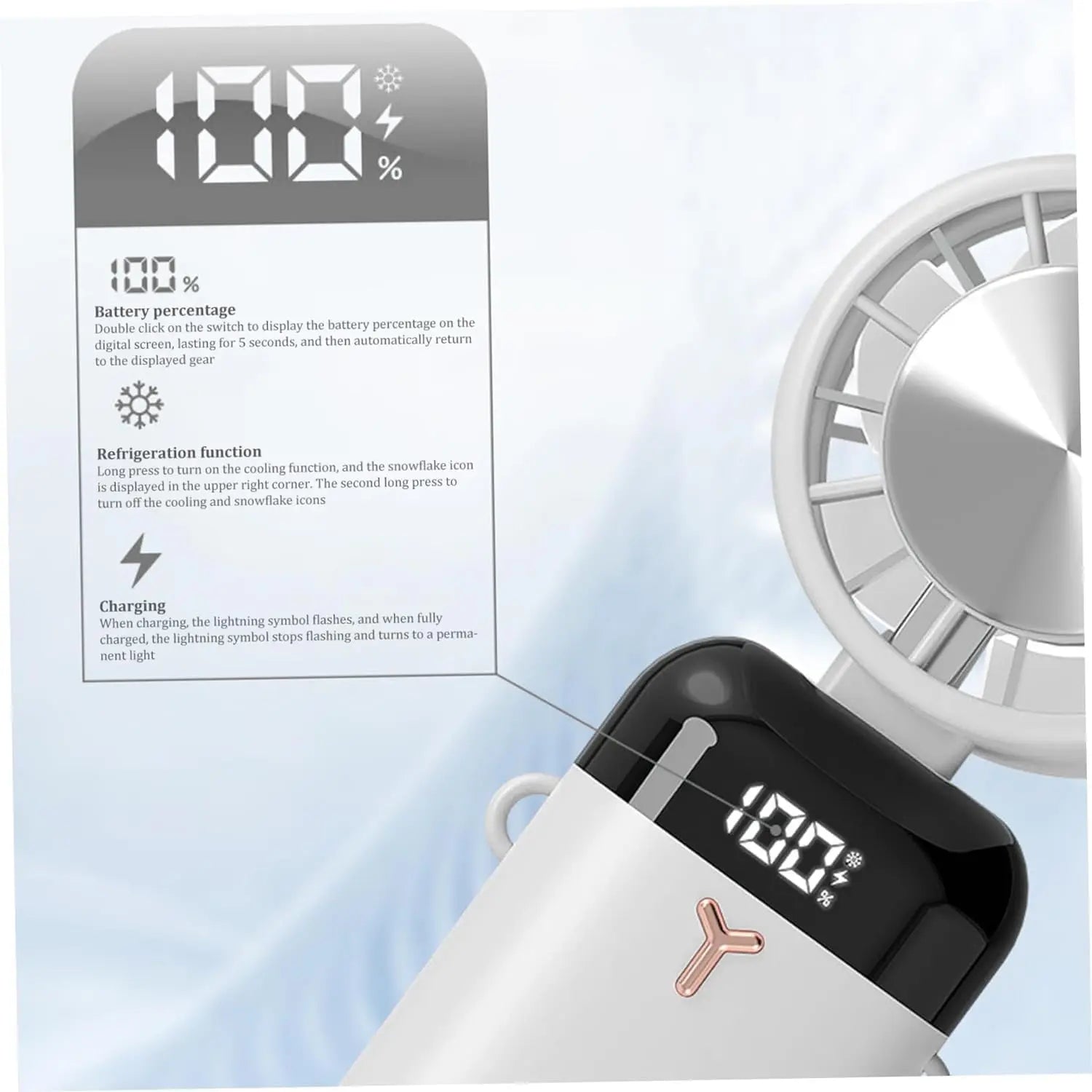Portable electric cooling fan with ice compression function