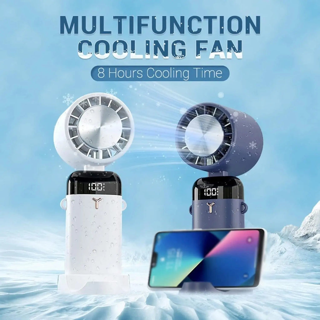 Portable electric cooling fan with ice compression function