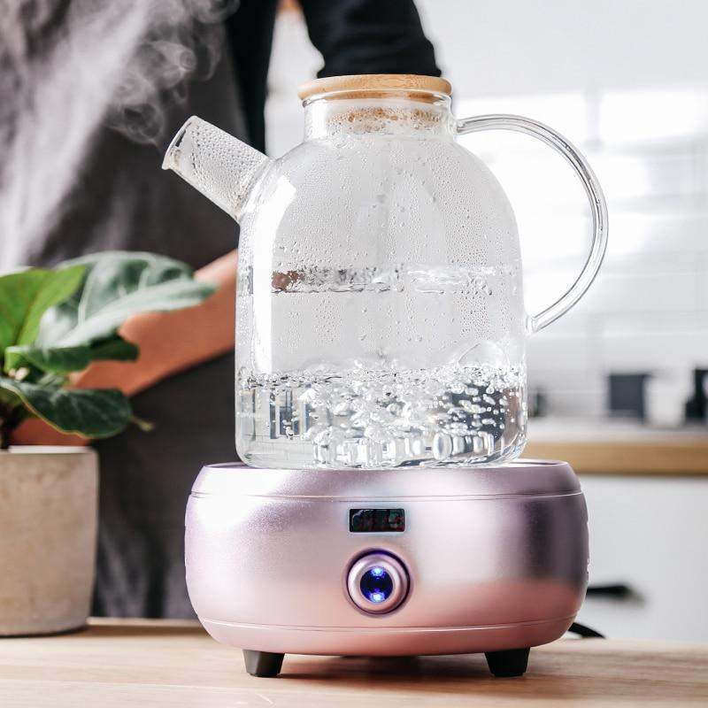 Transparent borosilicate glass teapot