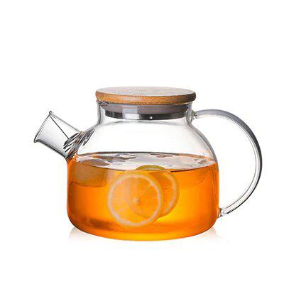 Transparent borosilicate glass teapot