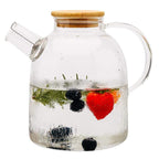 Transparent borosilicate glass teapot