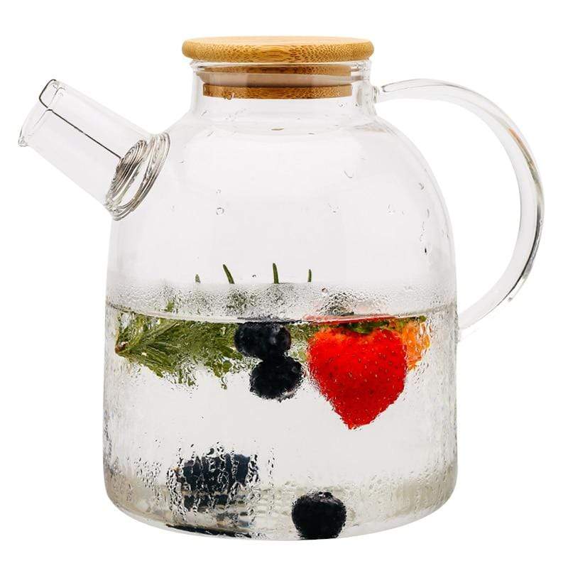 Transparent borosilicate glass teapot