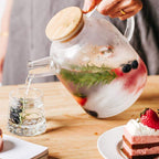 Transparent borosilicate glass teapot