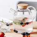 Transparent borosilicate glass teapot