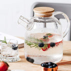 Transparent borosilicate glass teapot