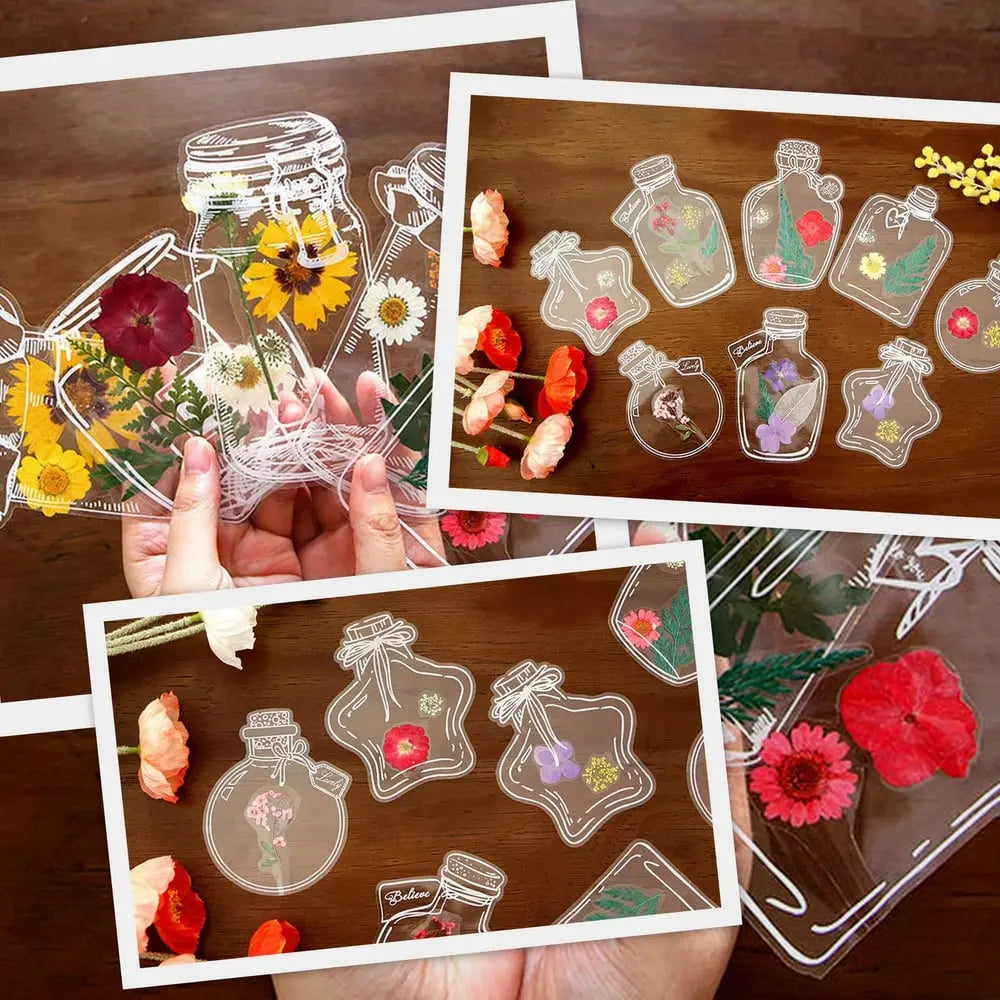 Transparent DIY Flower Bookmark