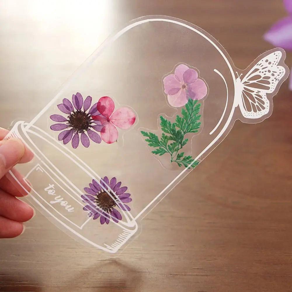 Transparent DIY Flower Bookmark