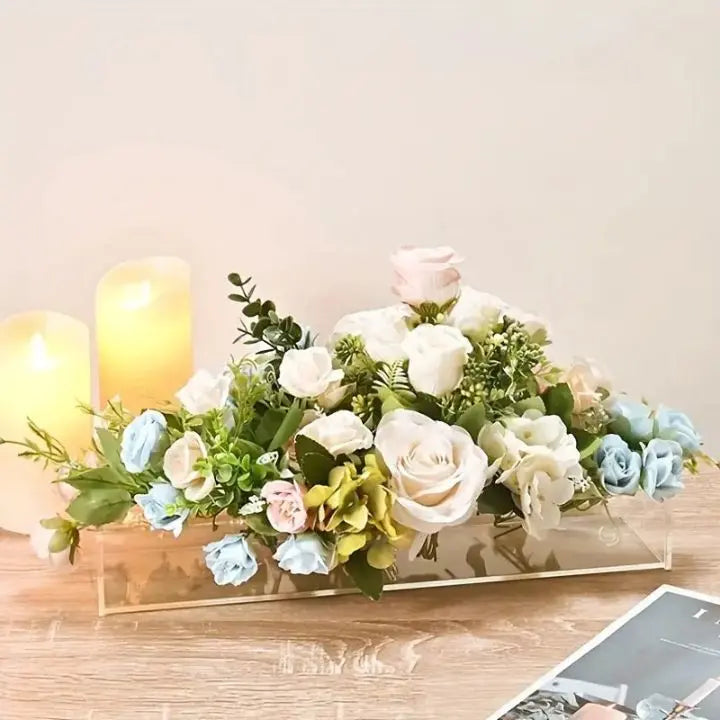 Transparent Acrylic Flower Vase – 16-Hole Design