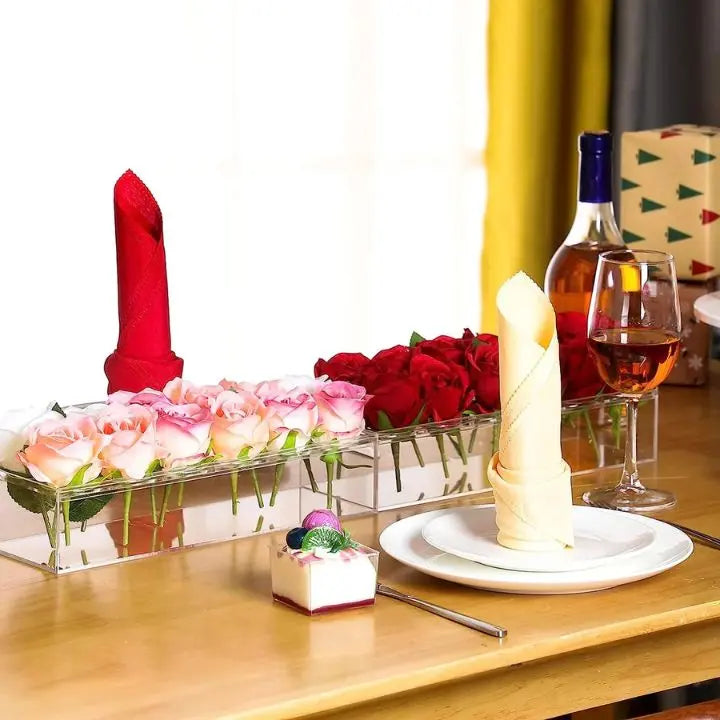 Transparent Acrylic Flower Vase – 16-Hole Design