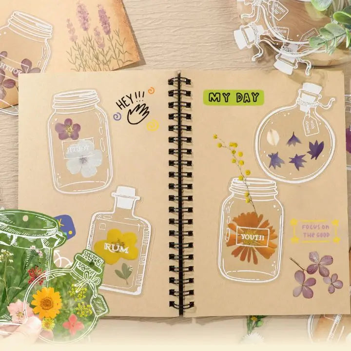 Transparent Flower Bookmarks – 80-piece DIY Set