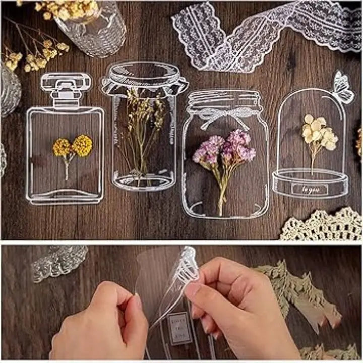 Transparent Flower Bookmarks – 80-piece DIY Set